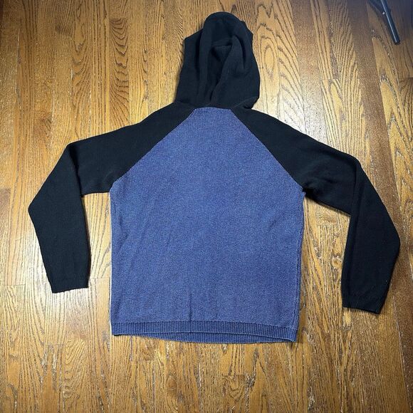 Lucky Brand Sweater Men’s Large Hooded Preppy Blue‎ Pocket Logo - Picture 2 of 11